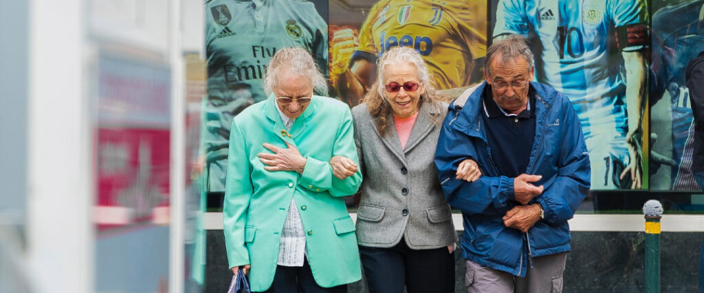 A group of friends laughing and enjoying each other's company