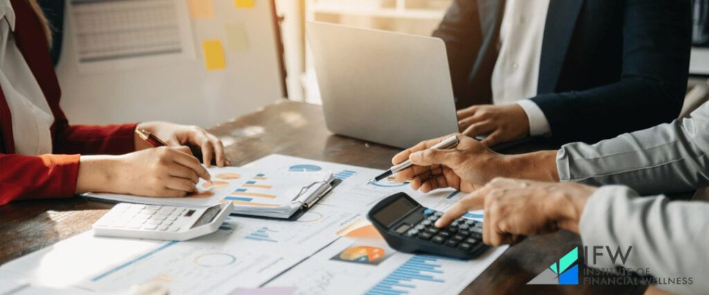 A man looking at a chart of mutual funds