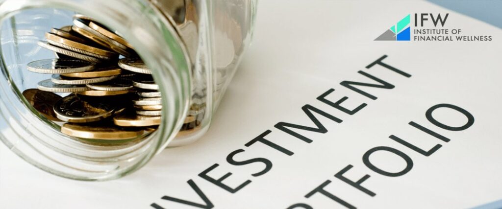 A woman looking at a chart of mutual funds and socially responsible investments