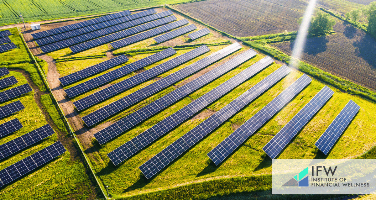A large piece of land with renewable energy tech