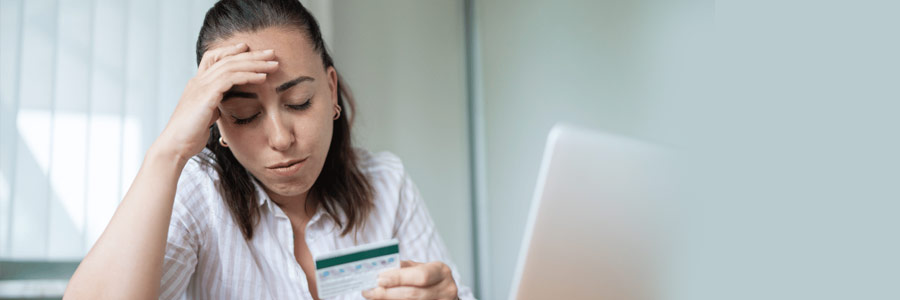 A woman dealing with suspicious account activity