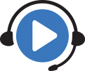 play button in blue circle