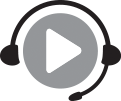 play button in gray circle